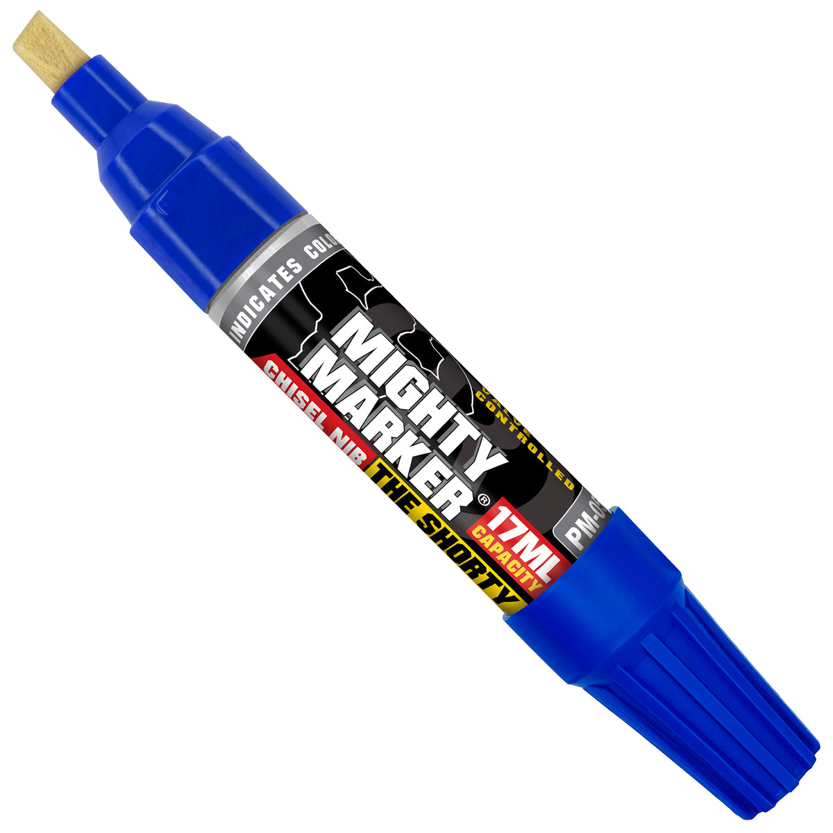 PM-05 Blue Mighty Marker with visible branding on a white background