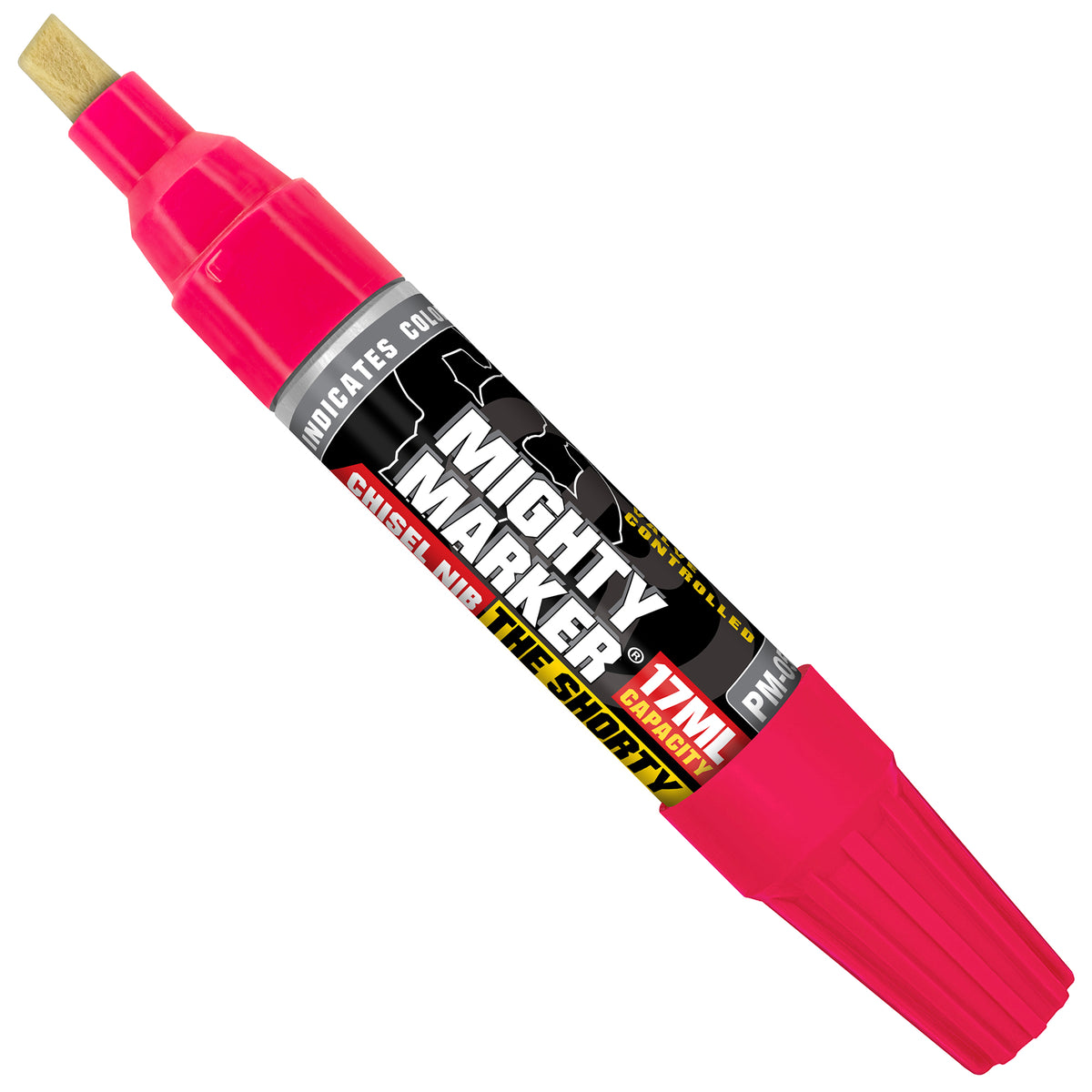 PM-05 Pink Mighty Marker with black label on a white background