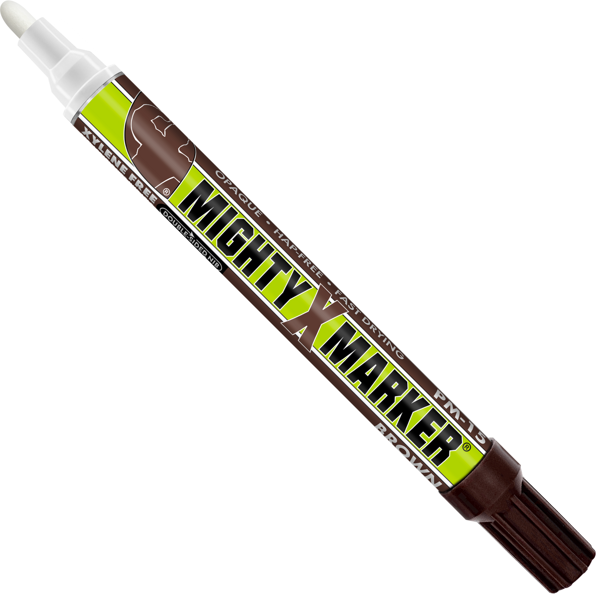 PM-15 Mighty Marker with brown cap and body on a white background