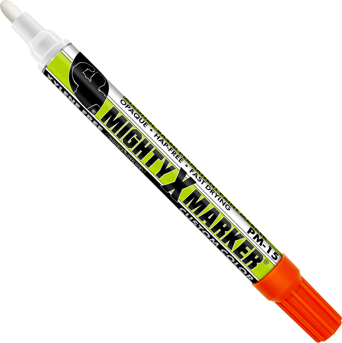 PM-15 Fluorescent Orange Mighty X Marker with fluorescent orange tip on a white background