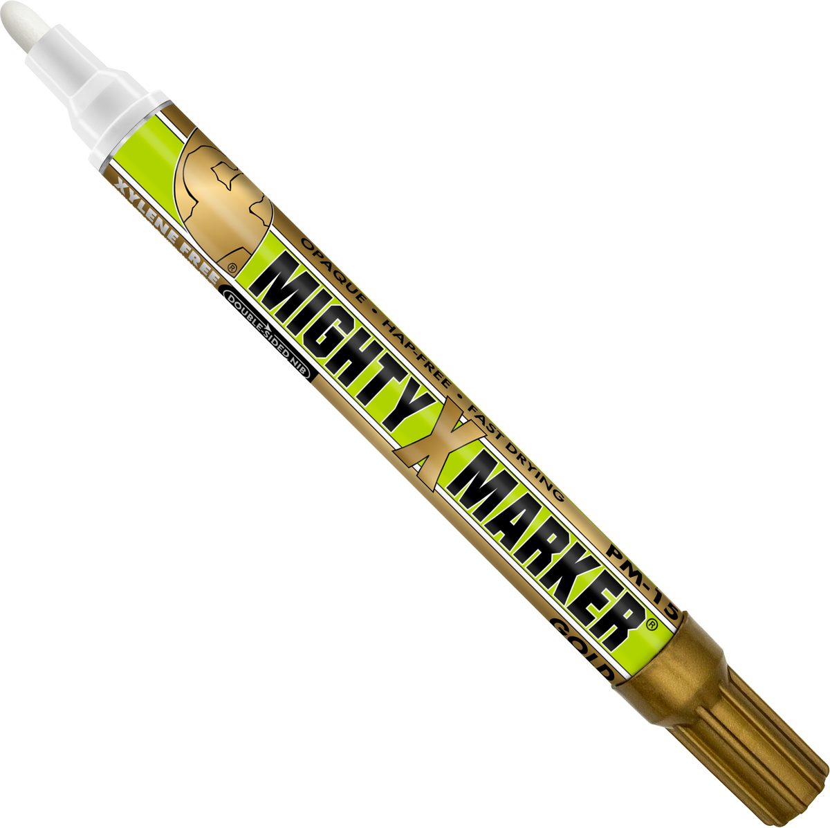 PM-15 gold Mighty X Marker on a white background