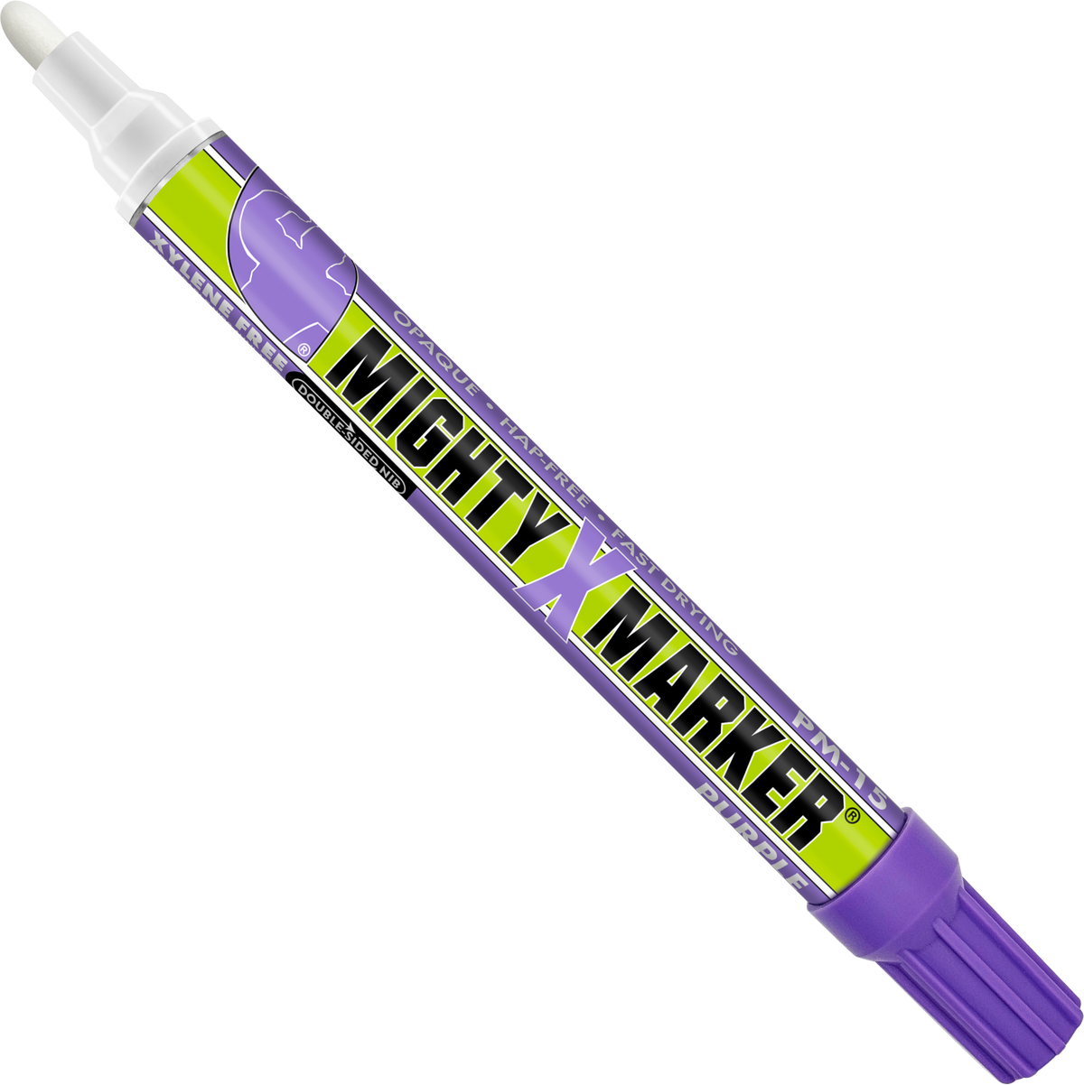 PM-15 Purple Mighty Marker with purple cap on a white background