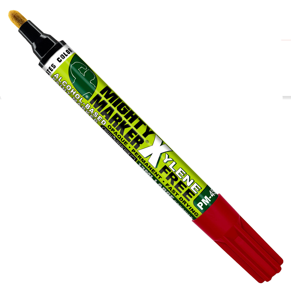 PM-45 Red Mighty X Marker with green label on a white background