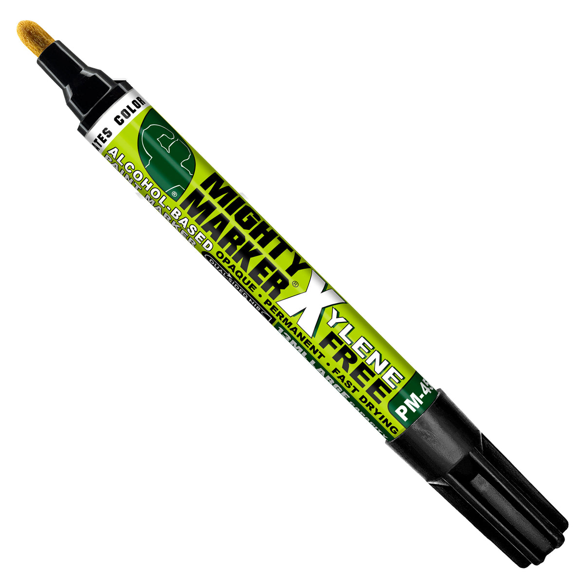 PM-45 Black Mighty X Marker with green label on a white background