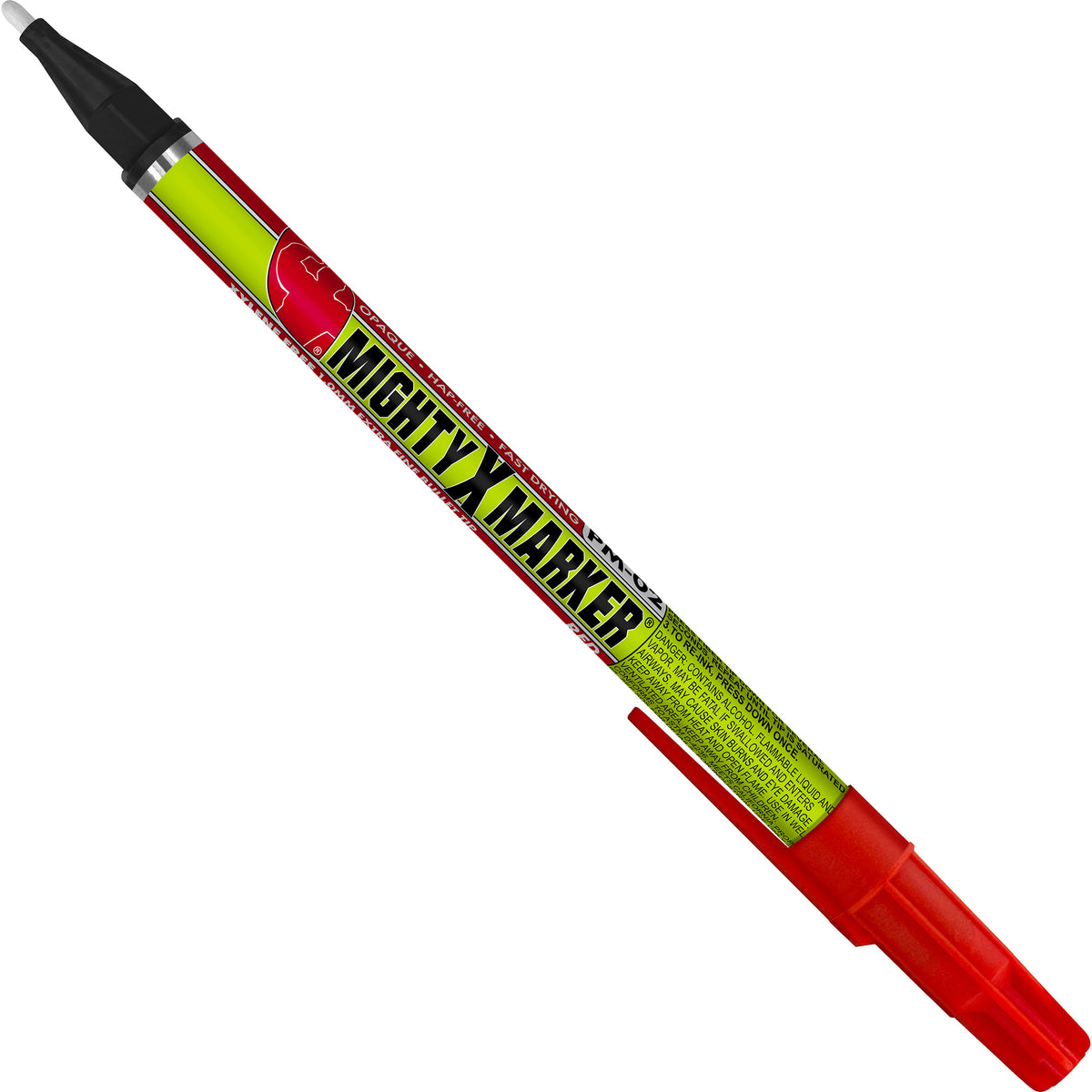 PM-02 Red Mighty X Marker on a white background with red cap