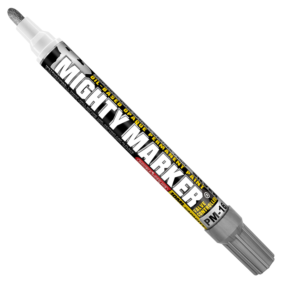 PM-16 Silver Mighty Marker permanent paint marker on a white background